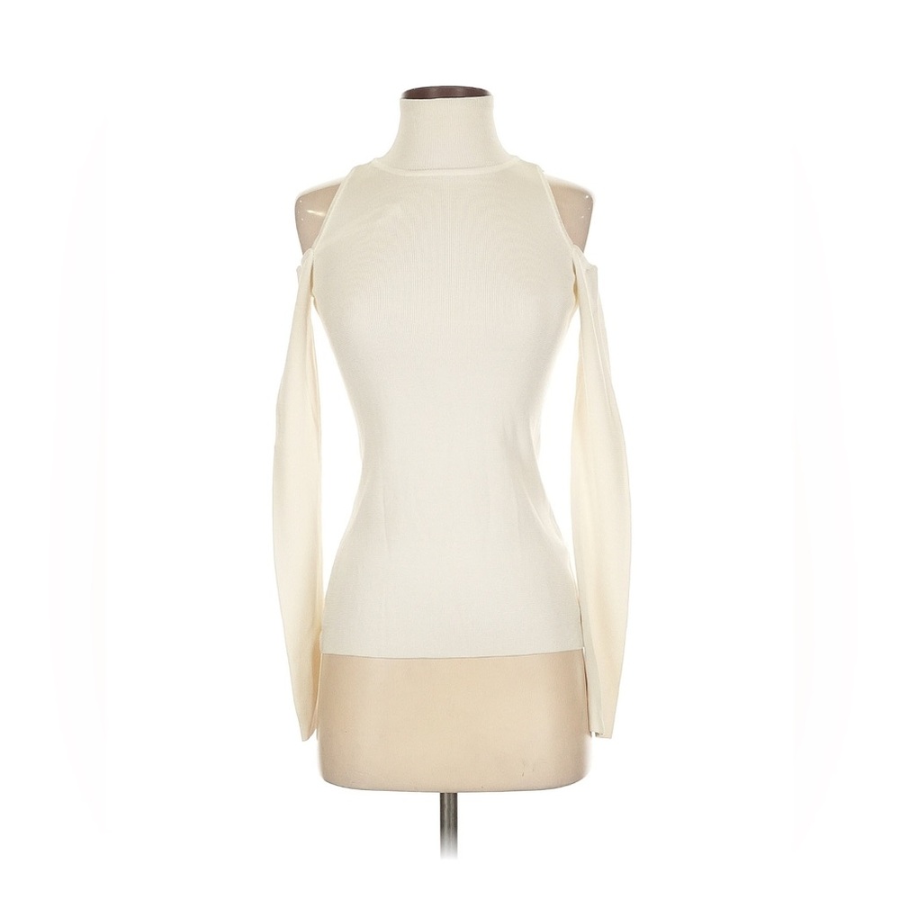 White House Black Market Off-Shoulder Cream Sweater